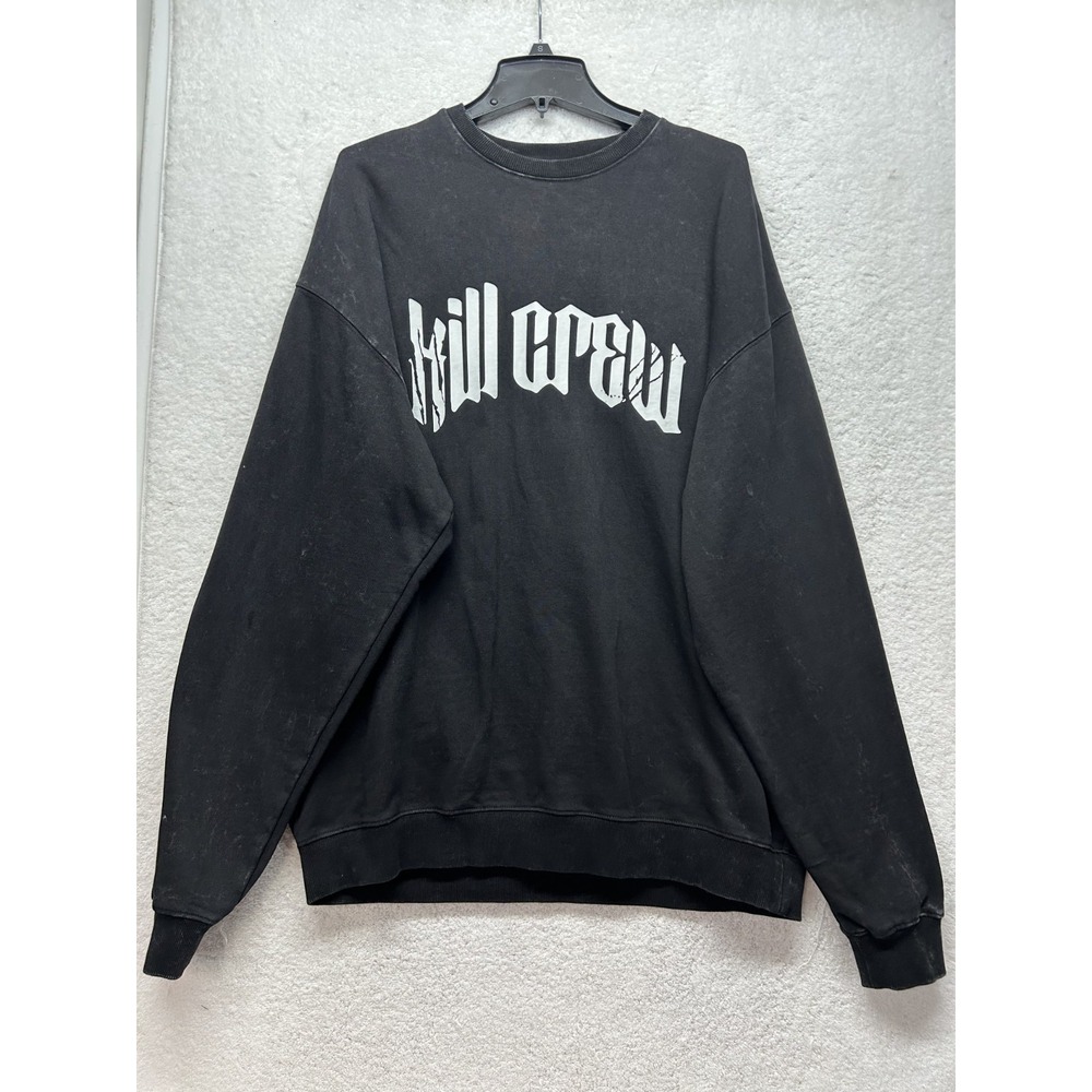 Kill Crew Mens Size M Black Porrada Series Wolf Print Pullover Sweatshirt (T1)